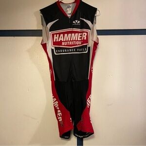 Hammer Nutrition Cycling Suit Adults Size Large Volea Red-Black One Piece Outfit